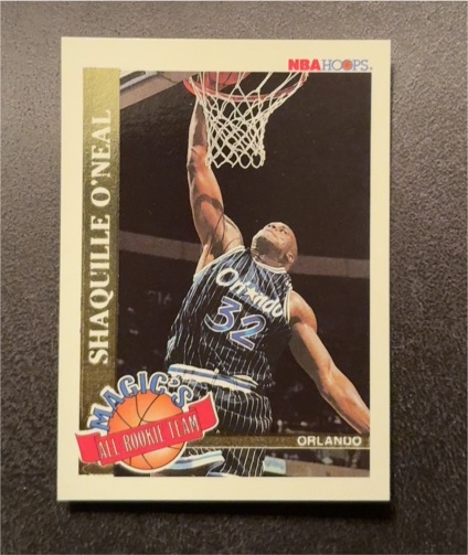 1992 NBA Hoops Magic's All-Rookie Team #1 Shaquille O'Neal — front
