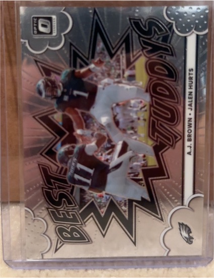 2025 Panini Donruss Optic #2 Jalen Hurts AJ Brown Best Tuddys — front