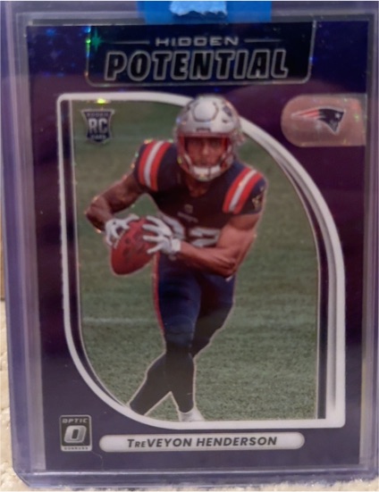 2025 Donruss Optic #13 TreVeyon Henderson Hidden Potential Patriots RC — front
