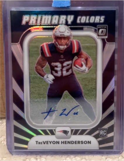 2025 Donruss Optic #20 Treveyon Henderson Primary Colors Rookie Auto — front