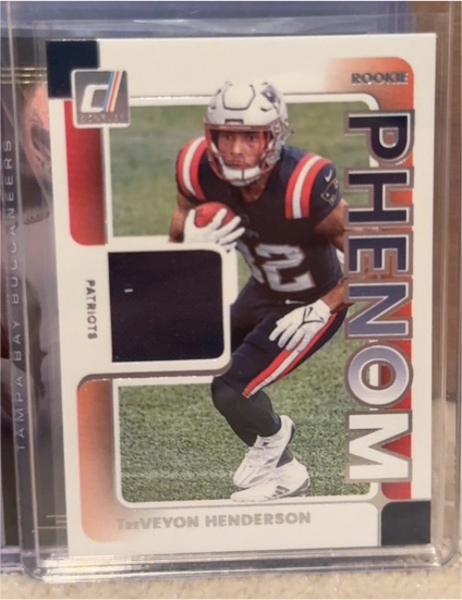 2025 Panini Donruss #RPJ-THN Treveyon Henderson Rookie Phenom Jersey Patch Patriots — front