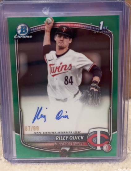 2025 Bowman Draft #CPA-RQ Riley Quick Chrome Prospect Autographs — front