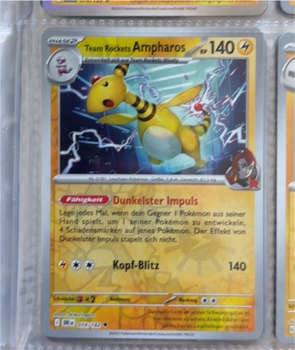 2025 Pokémon SV10: Destined Rivals #074 Team Rocket's Ampharos — front
