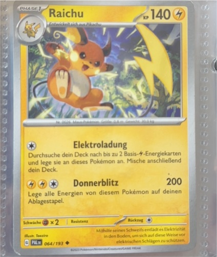 2023 Pokémon SV02: Paldea Evolved #064 Raichu — front