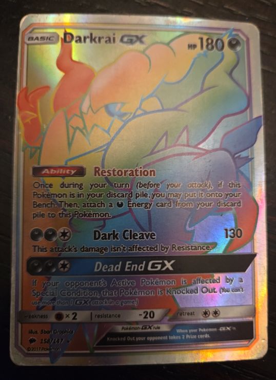 2017 Pokemon Burning Shadows #158/147 Darkrai GX — front