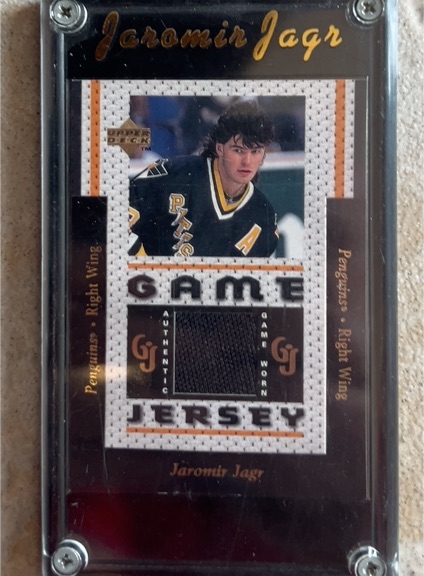 1996 Upper Deck Game Jersey #GJ4 Jaromir Jagr — front