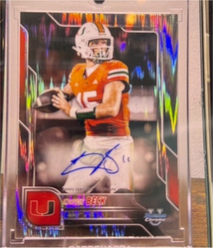 2025 Bowman University Chrome #138 Carson Beck — front