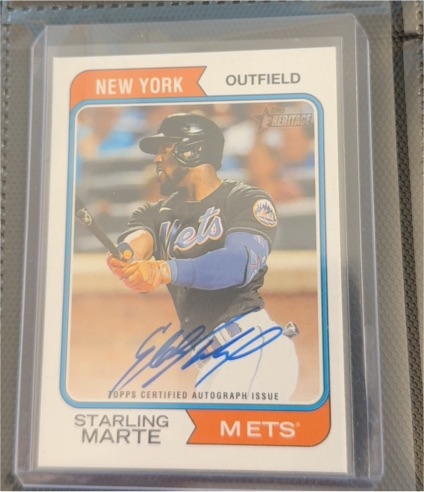 2023 Topps Heritage Real One Autographs #ROA-SM Starling Marte — front