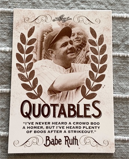 2016 Leaf Babe Ruth Collection Quotables #Q-08 Babe Ruth — front