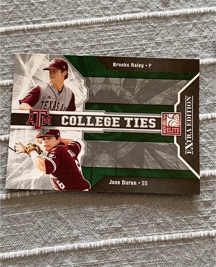 2009 Donruss Elite Extra Edition College Ties #10 Brooks Raley Jose Duran — front