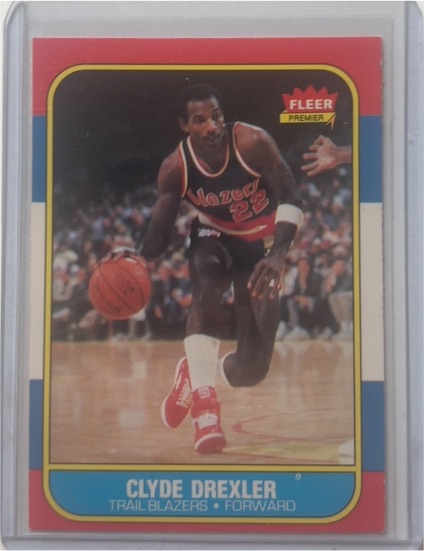 1986 Fleer #26 Clyde Drexler — front