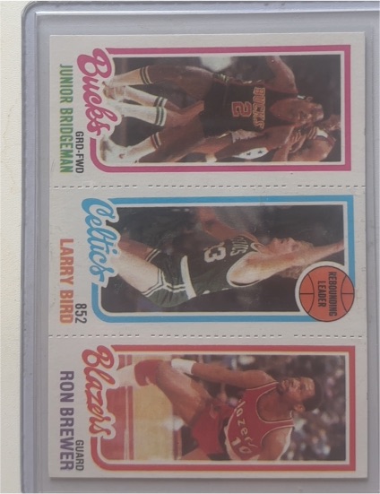 1980-81 Topps #31 Junior Bridgeman Larry Bird Ron Brewer — front