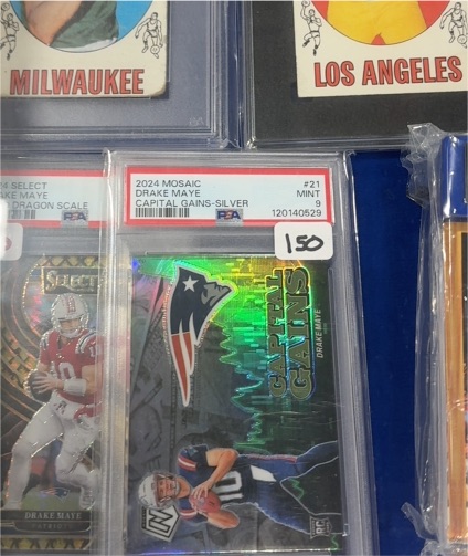 2024 Panini Mosaic #21 Drake Maye Capital Gains Silver — front