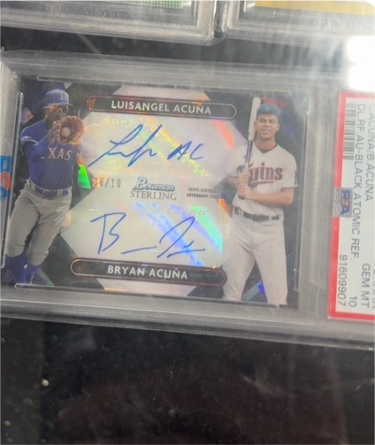 2022 Bowman Sterling Dual Auto #48/10 Luisangel Acuna & Bryan Acuna — front