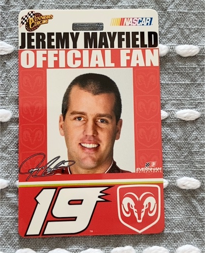 1999 Winners Circle Jeremy Mayfield Official Fan Card — front