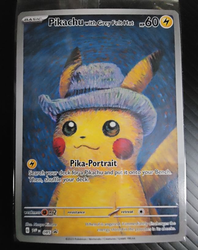 2023 Pokemon x Van Gogh #085 Pikachu with Grey Felt Hat — front