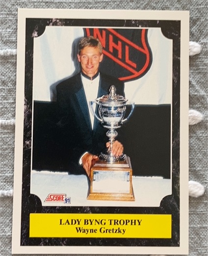 1991 Score American #434 Wayne Gretzky Lady Byng Trophy — front