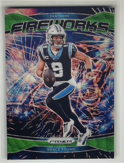 2024 Panini Prizm #14 Bryce Young Fireworks Green Wave Prizm — front