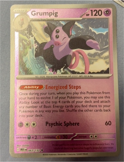 2025 Pokémon ME01: Mega Evolution #063 Grumpig — front