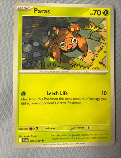 2025 Pokémon Journey Together #004 Paras — front