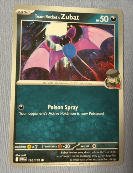 2025 Pokémon SV10: Destined Rivals #120 Team Rocket's Zubat — front