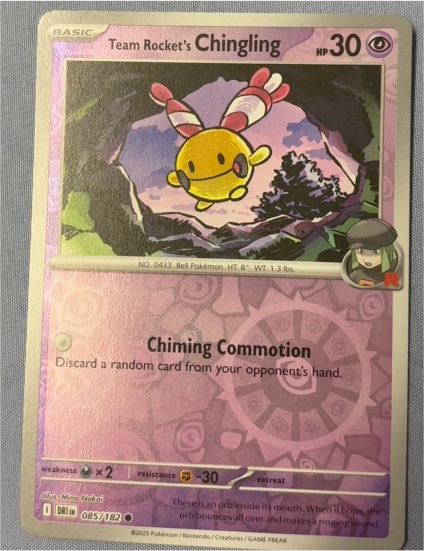 2025 Pokémon SV10: Destined Rivals #085 Team Rocket's Chingling — front