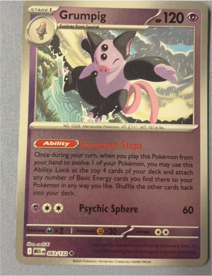 2023 Pokémon ME01: Mega Evolution #063 Grumpig — front