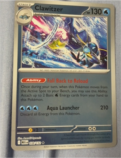 2015 Pokémon ME01: Mega Evolution #038 Clawitzer — front