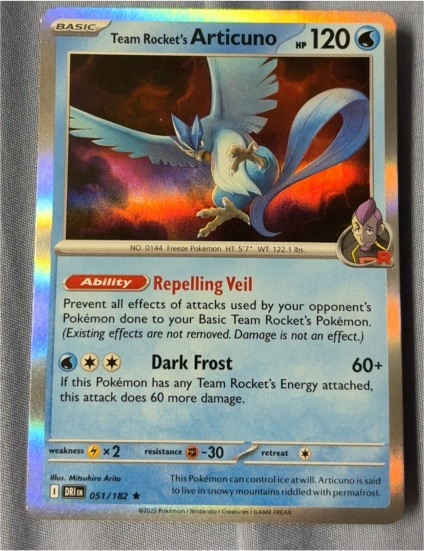 2025 Pokemon SV10: Destined Rivals #051 Team Rocket's Articuno — front