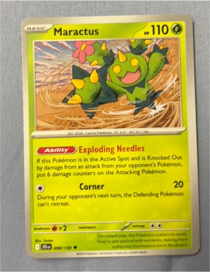 2025 Pokémon Journey Together #008 Maractus — front