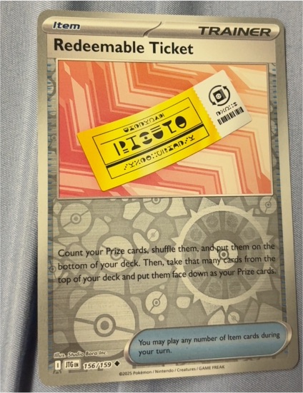 2025 Pokémon SV09: Journey Together #156 Redeemable Ticket — front