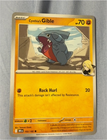 2025 Pokémon SV10: Destined Rivals #102 Cynthia's Gible — front