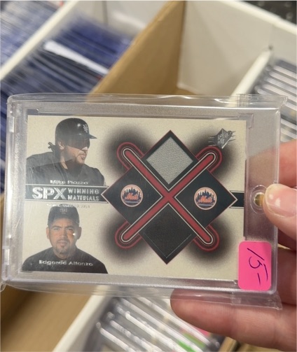 2001 Upper Deck SPX Winning Materials #MP-EA Mike Piazza & Edgardo Alfonzo — front
