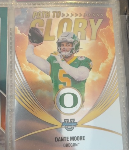 2025 Bowman University Chrome #PG-9 Dante Moore Path to Glory — front