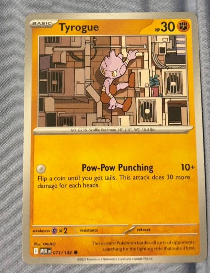 2025 Pokémon Mega Evolution #071 Tyrogue — front