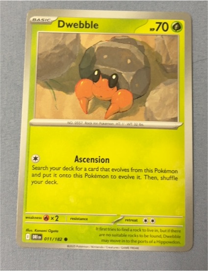 2025 Pokémon TCG Scarlet & Violet Destined Rivals #011 Dwebble — front