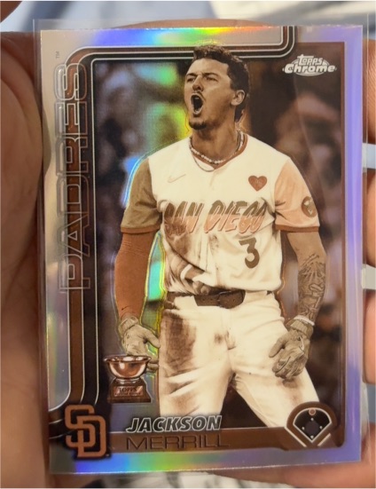 2025 Topps Chrome #61 Jackson Merrill Sepia Refractor — front