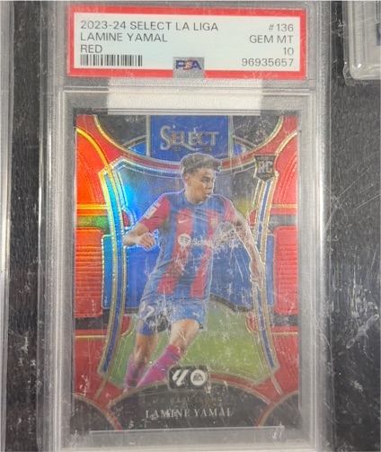2023-24 Panini Select La Liga #136 Lamine Yamal Red Prizm — front
