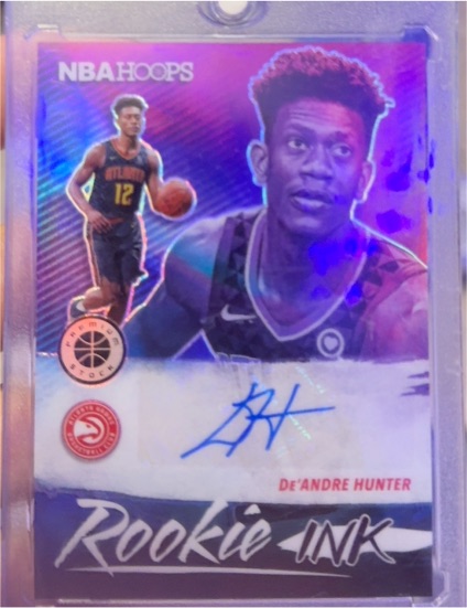 2019-20 Panini Hoops Premium Stock Rookie Ink #RI-DAH De'Andre Hunter — front