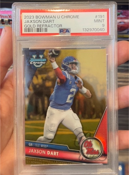 2023 Bowman U Chrome #191 Jaxson Dart Gold Refractor — front