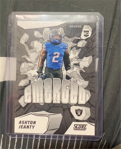 2025 Panini Score #1 Emerged Ashton Jeanty — front