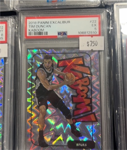 2018 Panini Excalibur #22 Tim Duncan Kaboom — front