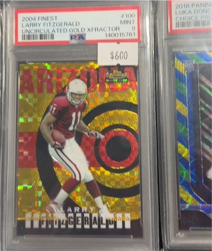 2004 Topps Finest #100 Larry Fitzgerald Uncirculated Gold Xfractor — front