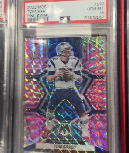 2022 Panini Mosaic #292 Tom Brady Pink Swirl — front