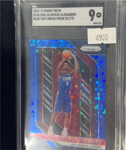 2018-19 Panini Prizm #184 Shai Gilgeous-Alexander Blue Fast Break Prizm — front