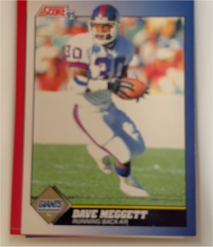 1991 Score #110 Dave Meggett — front