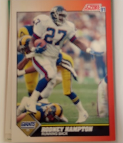 1991 Score #378 Rodney Hampton — front