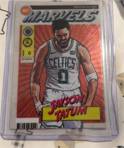 2023-24 Panini NBA Hoops Premium Stock Retro Net Marvels #0 Jayson Tatum — front