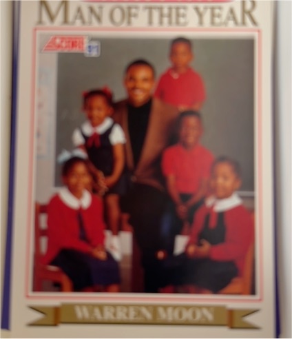 1991 Score #619 Warren Moon Houston Oilers Man of the Year — front