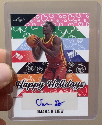 2025 Leaf Happy Holidays #BA-OB1 Omaha Biliew — front